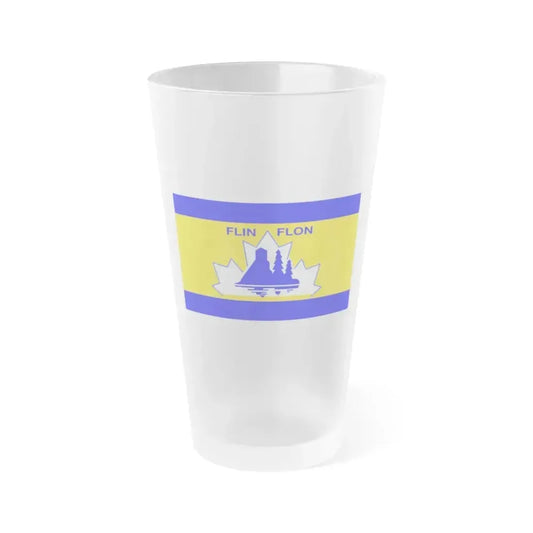 Flag of Flin Flon Canada - Frosted Pint Glass 16oz 16oz Frosted - Go Mug Yourself