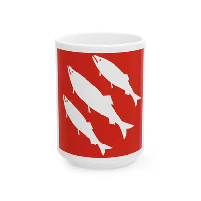Flag of Flora (Norway) White Coffee Mug 15oz - Go Mug Yourself