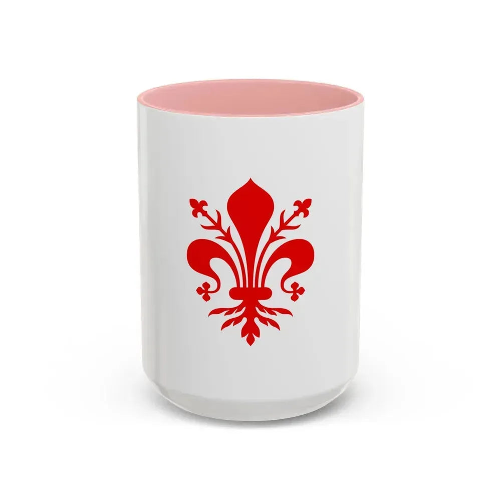 Flag of Florence Italy - Accent Coffee Mug 15oz Pink - Go Mug Yourself