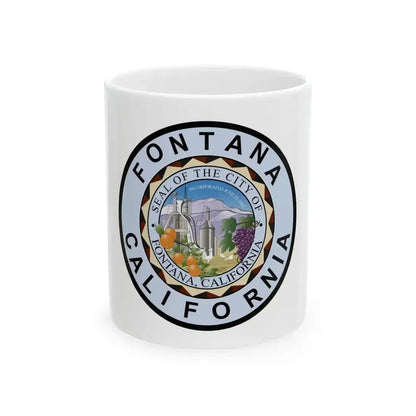 Flag of Fontana California (United States) White Coffee Mug 11oz - Go Mug Yourself