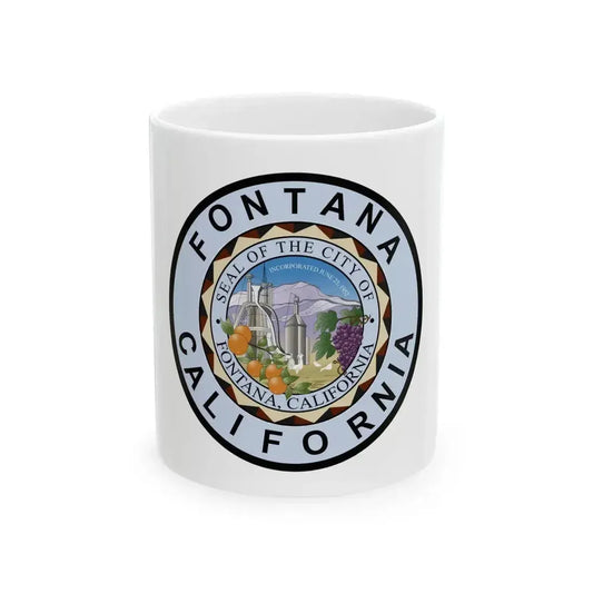 Flag of Fontana California (United States) White Coffee Mug 11oz - Go Mug Yourself