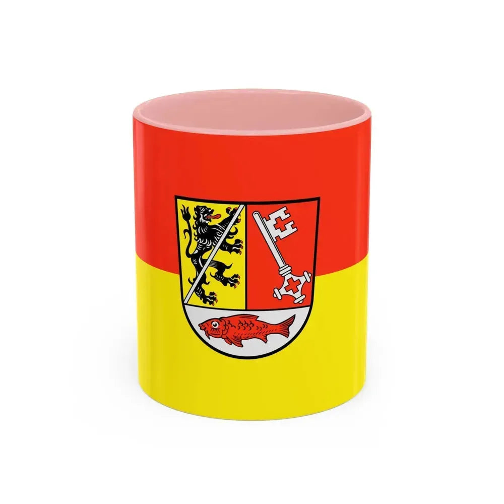 Flag of Forchheim Germany - Accent Coffee Mug 11oz Pink - Go Mug Yourself