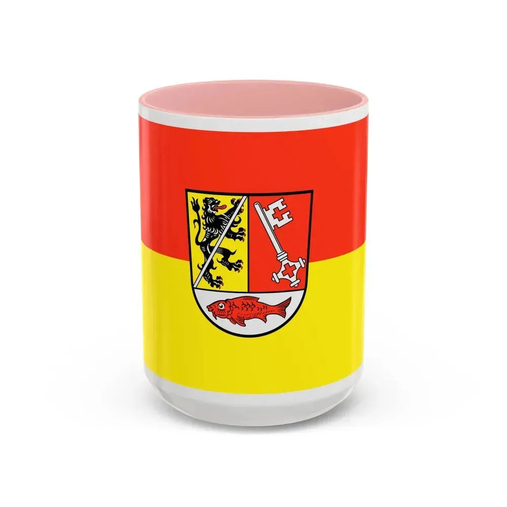Flag of Forchheim Germany - Accent Coffee Mug 15oz Pink - Go Mug Yourself