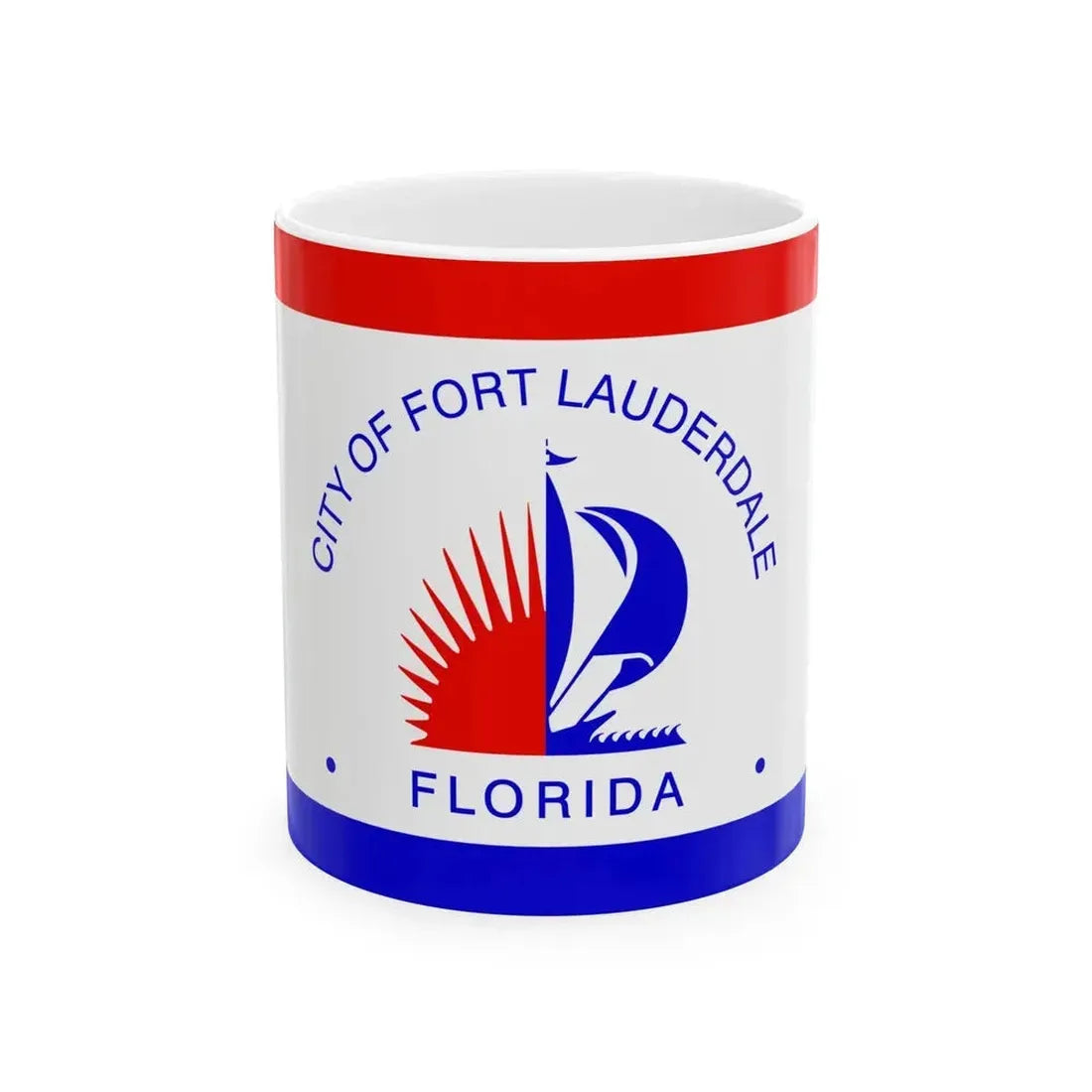 Flag of Fort Lauderdale Florida (United States) White Coffee Mug 11oz - Go Mug Yourself