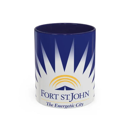 Flag of Fort St John British Columbia Canada - Accent Coffee Mug 11oz Navy - Go Mug Yourself
