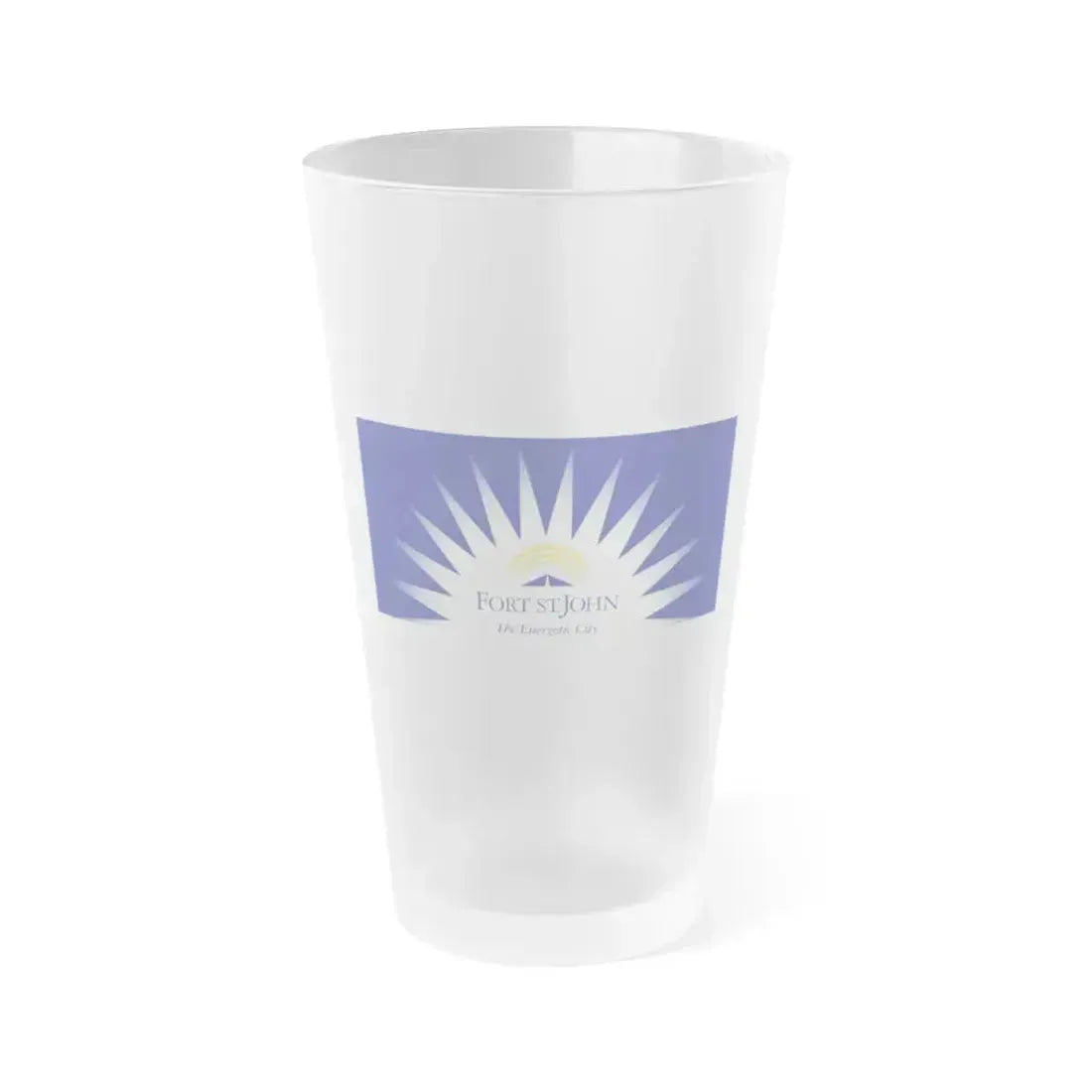 Flag of Fort St John British Columbia Canada - Frosted Pint Glass 16oz 16oz Frosted - Go Mug Yourself