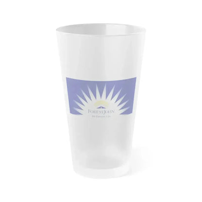 Flag of Fort St John British Columbia Canada - Frosted Pint Glass 16oz 16oz Frosted - Go Mug Yourself