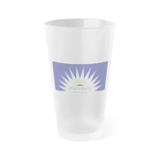 Flag of Fort St John British Columbia Canada - Frosted Pint Glass 16oz 16oz Frosted - Go Mug Yourself