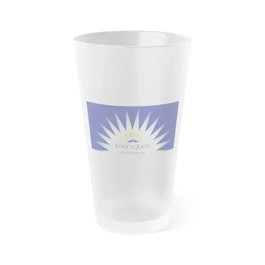 Flag of Fort St John British Columbia Canada - Frosted Pint Glass 16oz 16oz Frosted - Go Mug Yourself