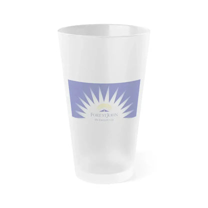 Flag of Fort St John British Columbia Canada - Frosted Pint Glass 16oz 16oz Frosted - Go Mug Yourself