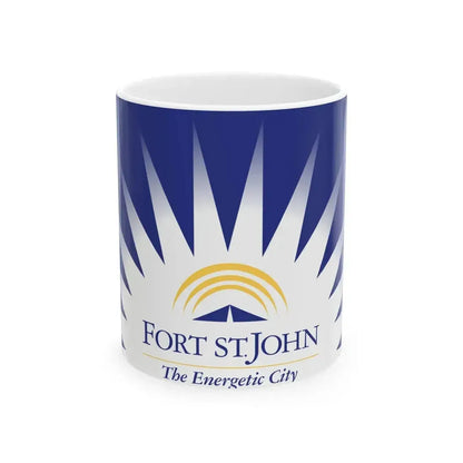 Flag of Fort St John British Columbia Canada - White Coffee Mug 11oz - Go Mug Yourself