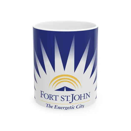 Flag of Fort St John British Columbia Canada - White Coffee Mug 11oz - Go Mug Yourself