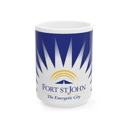Flag of Fort St John British Columbia Canada - White Coffee Mug 15oz - Go Mug Yourself