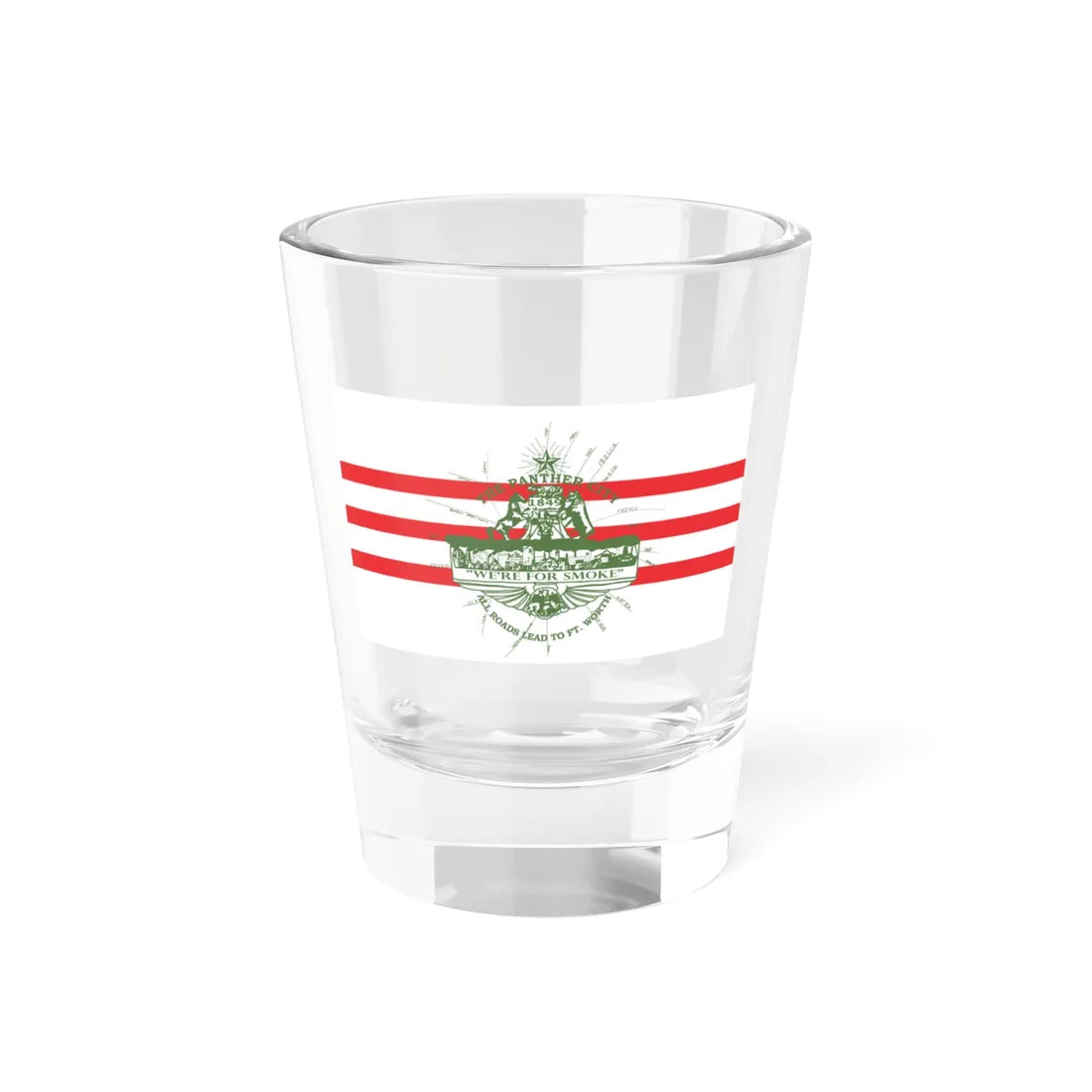 Flag of Fort Worth Texas 1912-1968 (United States) Shot Glass 1.5oz 1.5oz - Go Mug Yourself