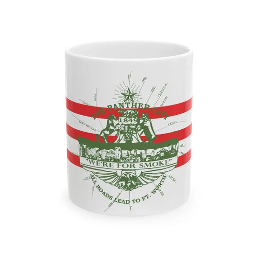 Flag of Fort Worth Texas 1912-1968 (United States) White Coffee Mug 11oz - Go Mug Yourself
