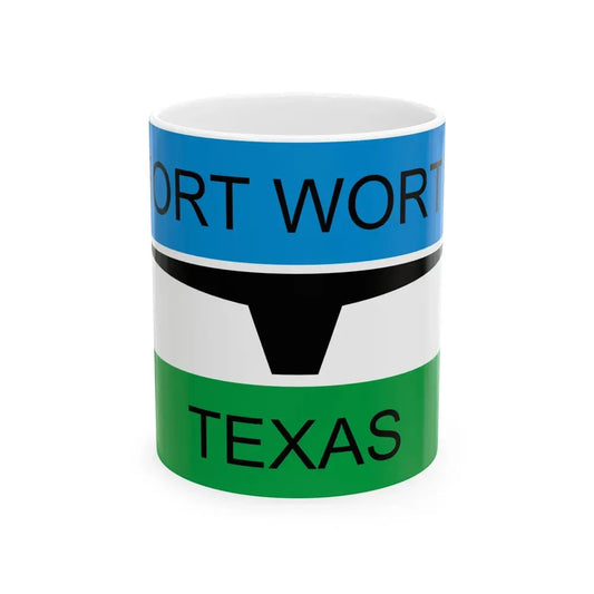 Flag of Fort Worth Texas through 2004 (United States) White Coffee Mug 11oz - Go Mug Yourself