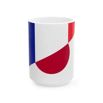 Flag of France and Japan (France) White Coffee Mug 15oz - Go Mug Yourself
