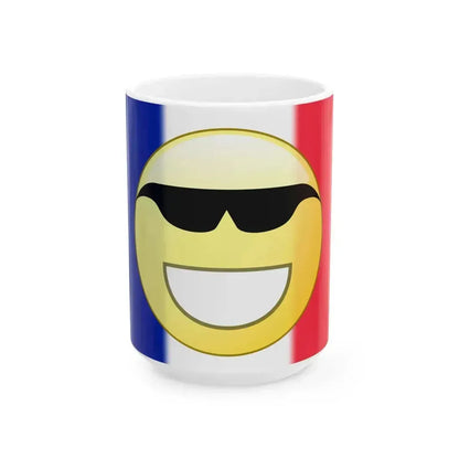 Flag of France bling-bling (France) White Coffee Mug 15oz - Go Mug Yourself