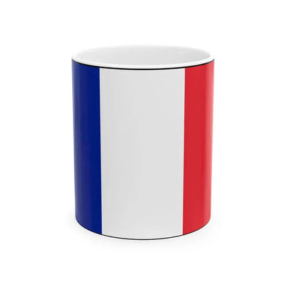 Flag of France bordered (France) White Coffee Mug 11oz - Go Mug Yourself