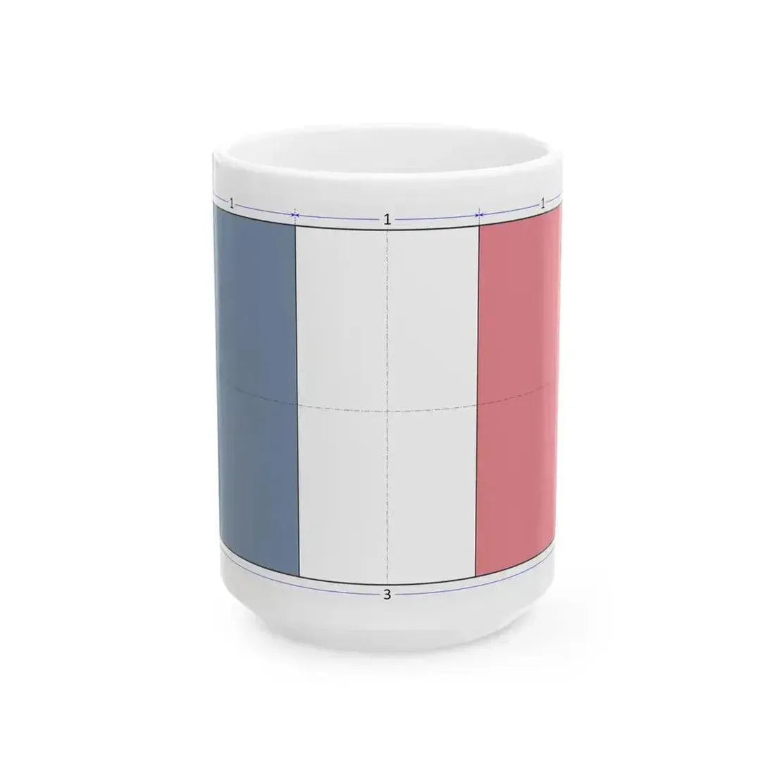 Flag of France construction sheet (France) White Coffee Mug 15oz - Go Mug Yourself