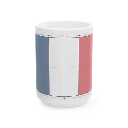 Flag of France construction sheet (France) White Coffee Mug 15oz - Go Mug Yourself