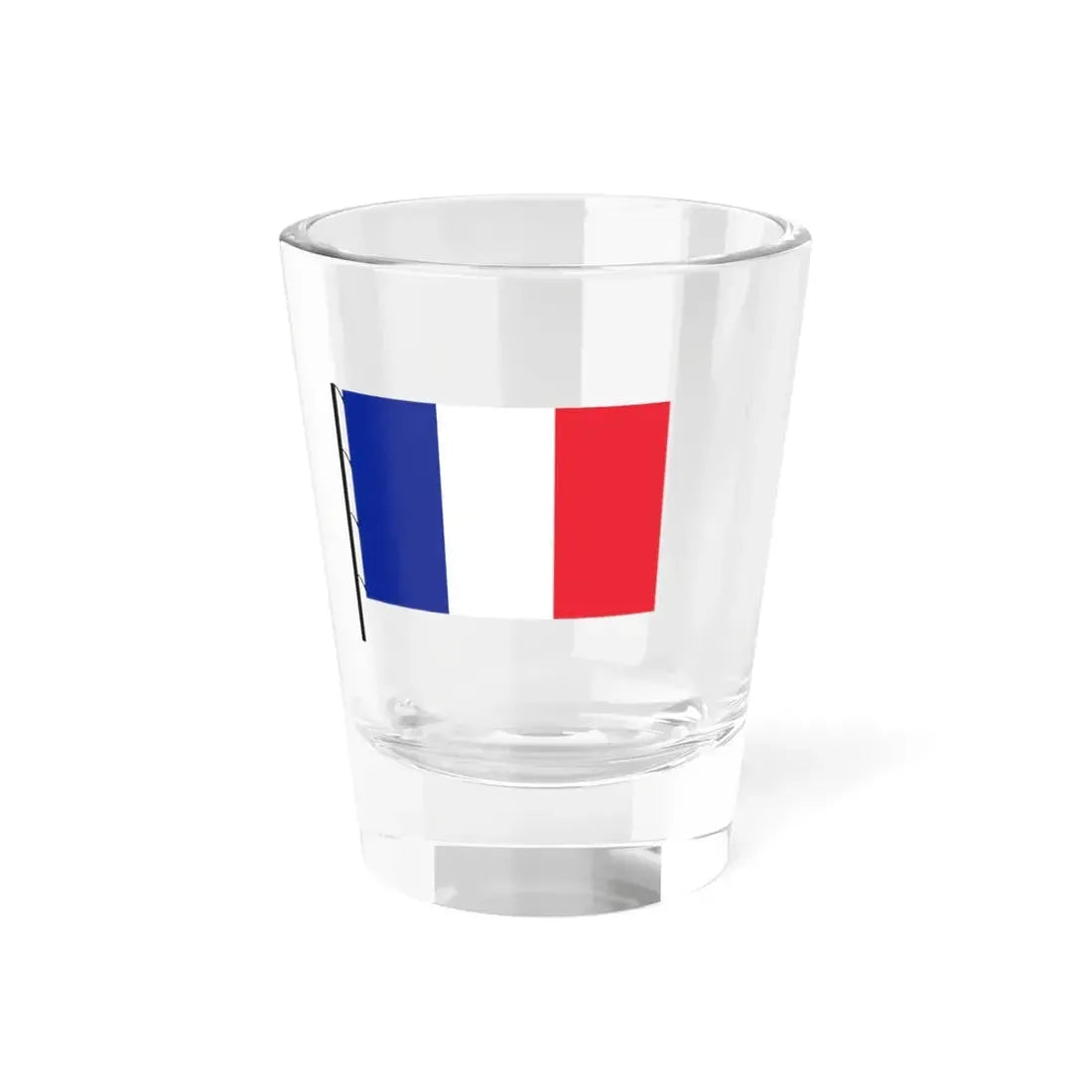 Flag of France on staff hoist left (France) Shot Glass 1.5oz 1.5oz - Go Mug Yourself