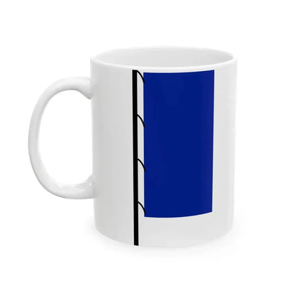 Flag of France on staff hoist left (France) White Coffee Mug - Go Mug Yourself