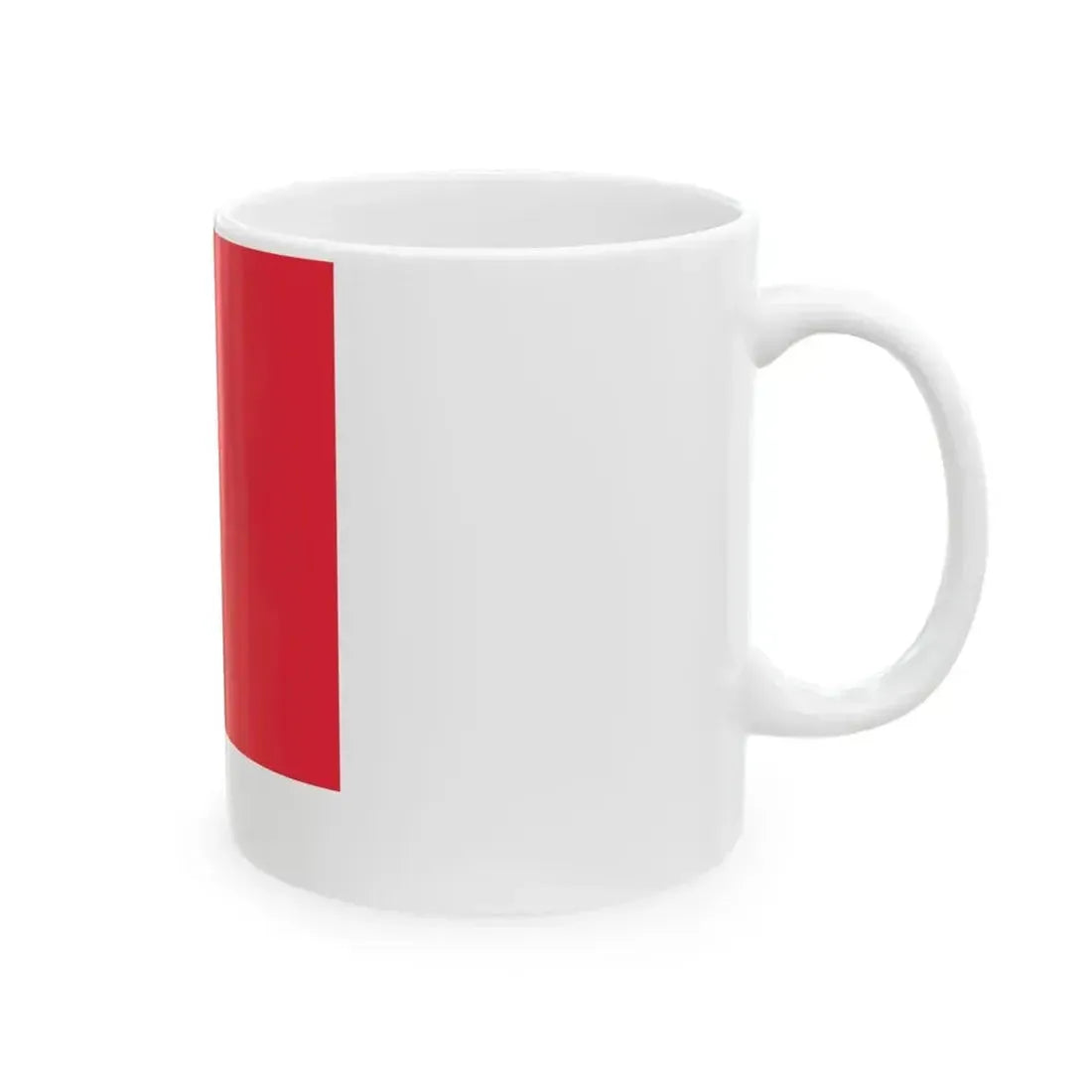 Flag of France on staff hoist left (France) White Coffee Mug - Go Mug Yourself