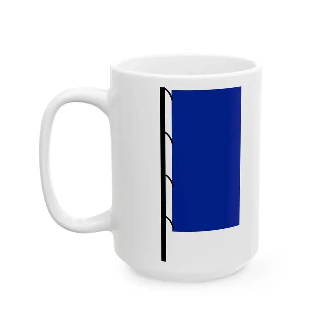 Flag of France on staff hoist left (France) White Coffee Mug - Go Mug Yourself