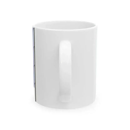 Flag of France on staff hoist right (France) White Coffee Mug - Go Mug Yourself