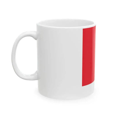 Flag of France on staff hoist right (France) White Coffee Mug - Go Mug Yourself