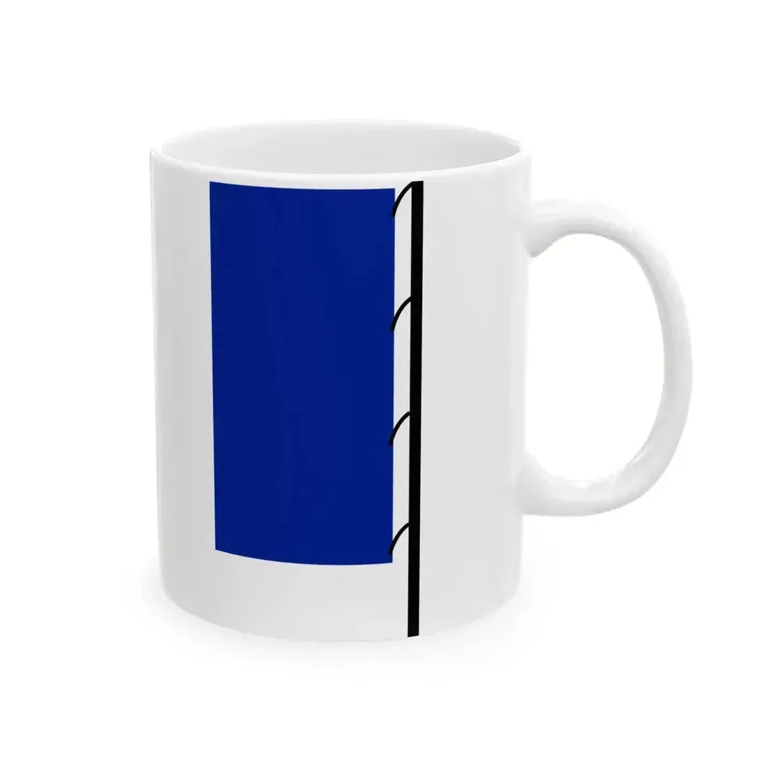Flag of France on staff hoist right (France) White Coffee Mug - Go Mug Yourself