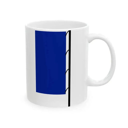 Flag of France on staff hoist right (France) White Coffee Mug - Go Mug Yourself