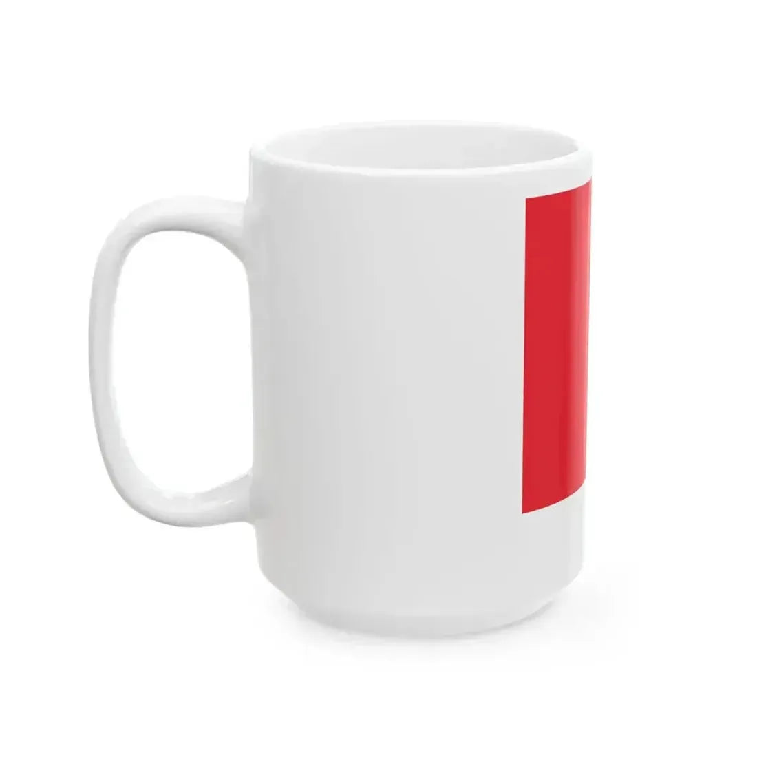 Flag of France on staff hoist right (France) White Coffee Mug - Go Mug Yourself