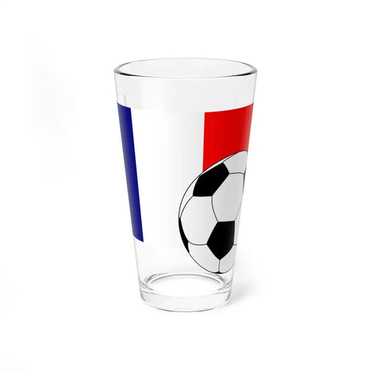 Flag of France with football (France) Pint Glass 16oz 16oz - Go Mug Yourself