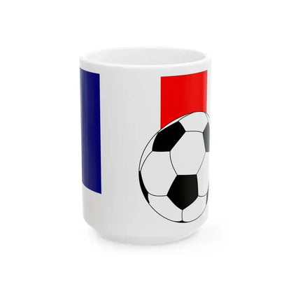 Flag of France with football (France) White Coffee Mug 15oz - Go Mug Yourself