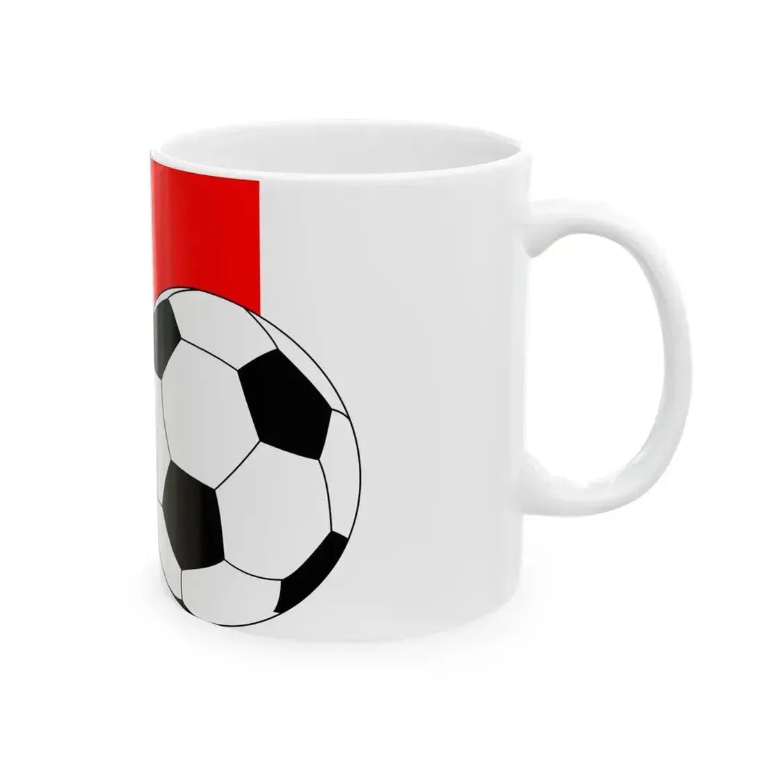 Flag of France with football (France) White Coffee Mug - Go Mug Yourself