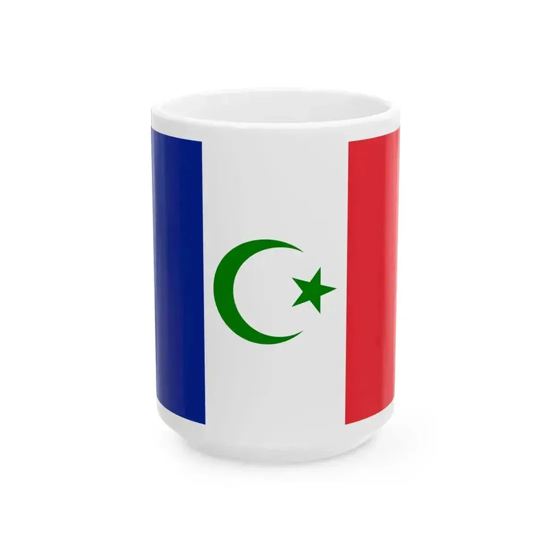 Flag of France with Islam symbol (France) White Coffee Mug 15oz - Go Mug Yourself