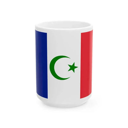 Flag of France with Islam symbol (France) White Coffee Mug 15oz - Go Mug Yourself