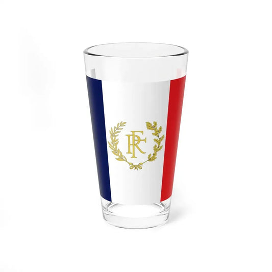 Flag of France with RF (France) Pint Glass 16oz 16oz - Go Mug Yourself