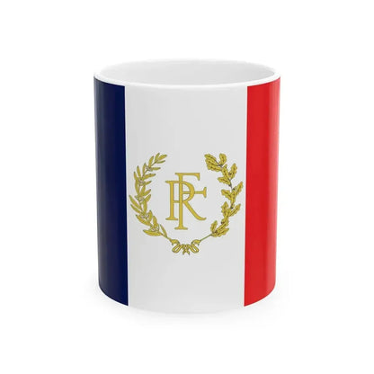 Flag of France with RF (France) White Coffee Mug 11oz - Go Mug Yourself