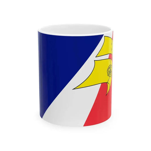 Flag of Franco-Terreneuviens (Canada) White Coffee Mug 11oz - Go Mug Yourself