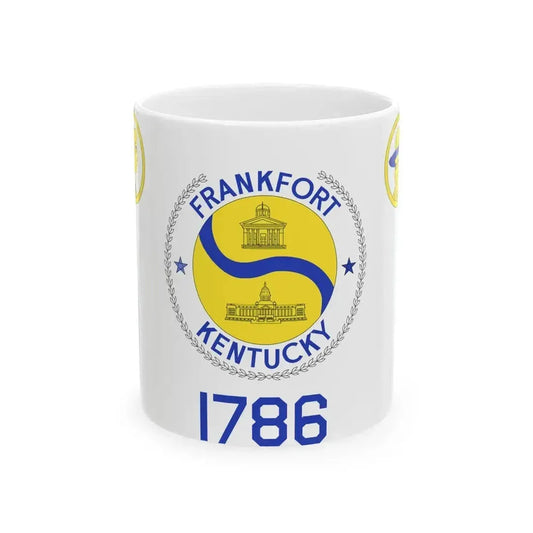 Flag of Frankfort Kentucky 1959-2024 (United States) White Coffee Mug 11oz - Go Mug Yourself