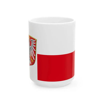Flag of Frankfurt am Main Germany - White Coffee Mug 15oz - Go Mug Yourself