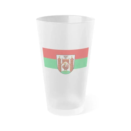 Flag of Frankfurt an der Oder Germany - Frosted Pint Glass 16oz 16oz Frosted - Go Mug Yourself