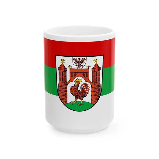 Flag of Frankfurt an der Oder Germany - White Coffee Mug 15oz - Go Mug Yourself