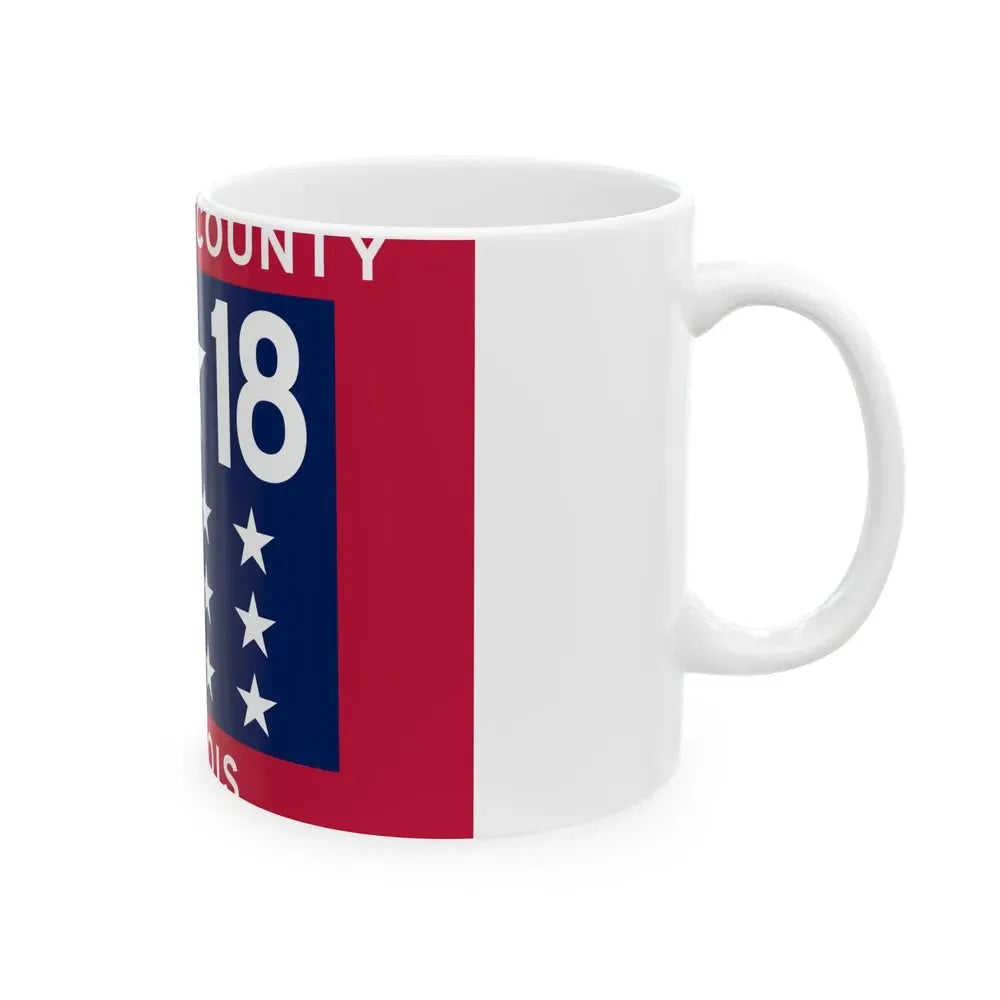 Flag of Franklin County Illinois (United States) White Coffee Mug - Go Mug Yourself
