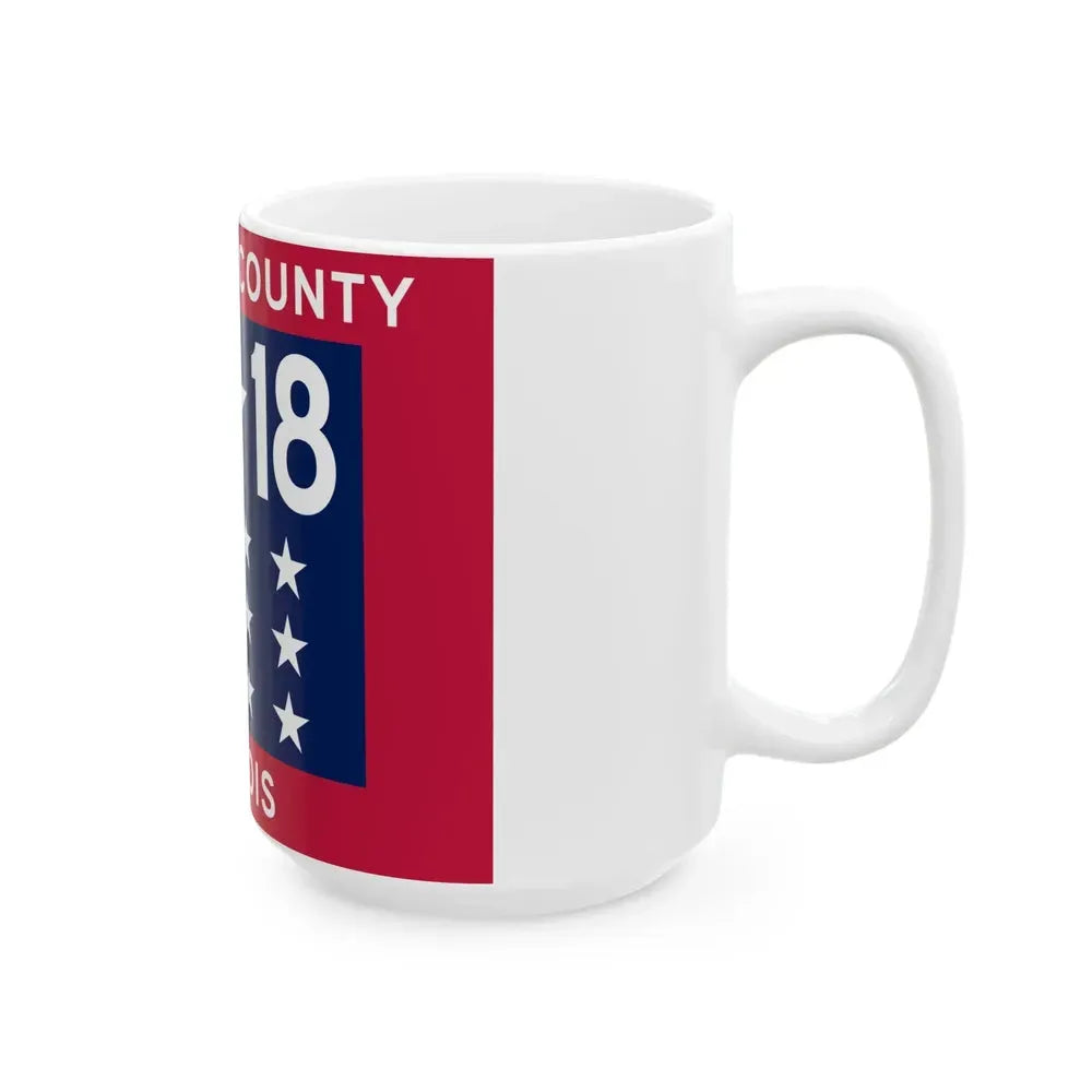 Flag of Franklin County Illinois (United States) White Coffee Mug - Go Mug Yourself