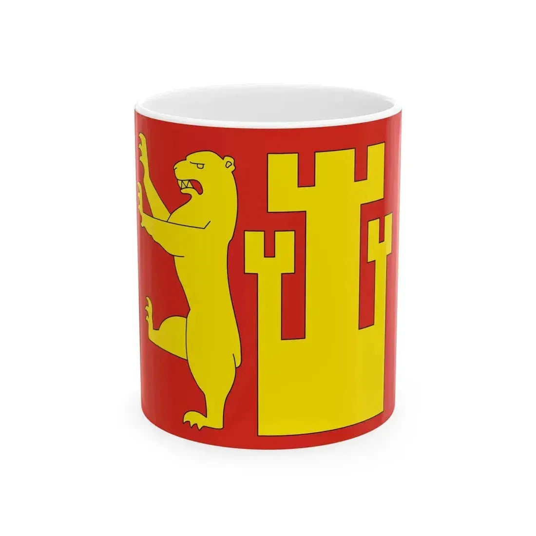 Flag of Fredrikstad (Norway) White Coffee Mug 11oz - Go Mug Yourself