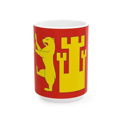 Flag of Fredrikstad (Norway) White Coffee Mug 15oz - Go Mug Yourself